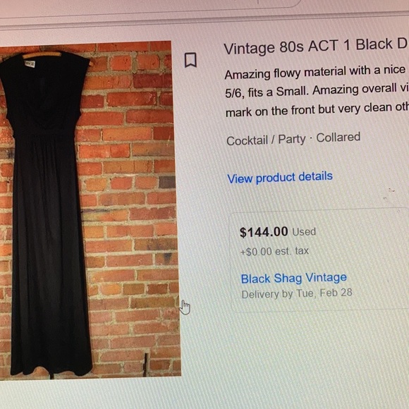 Vintage, 80s Act I velvet and satin gown, NWOT - Picture 9 of 9